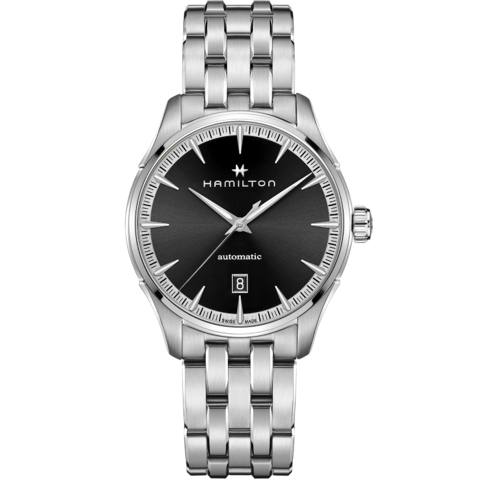 Jazzmaster Auto 40mm Stainless steel Black and silver dial
