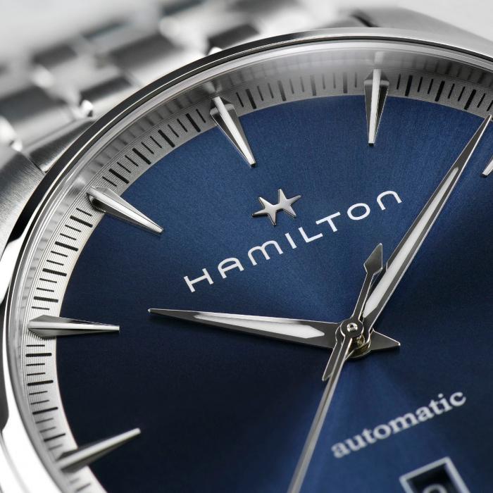 Jazzmaster Auto 40mm - Stainless steel / Blue and silver dial