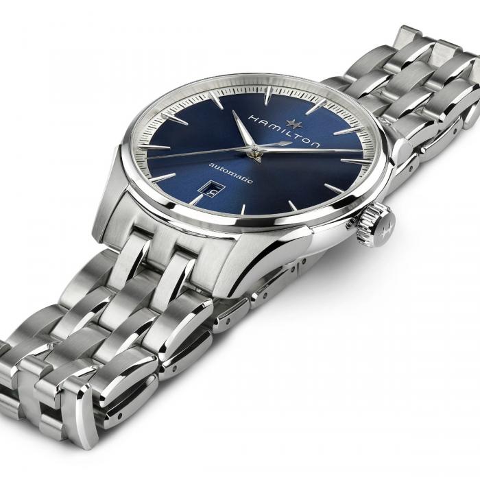 Jazzmaster Auto 40mm - Stainless steel / Blue and silver dial