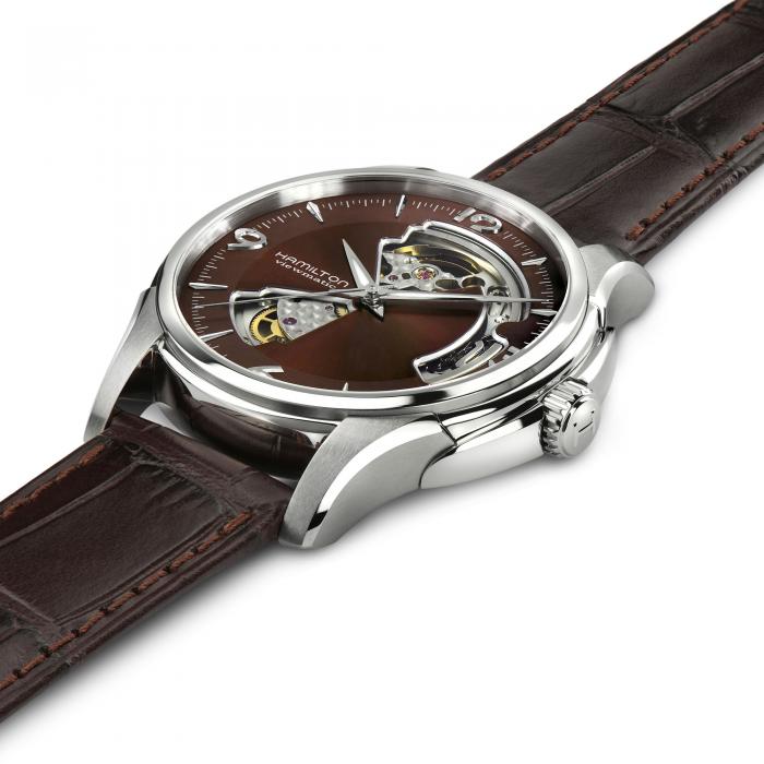 Jazzmaster Automatic Watch Open Heart Brown Dial H32565595