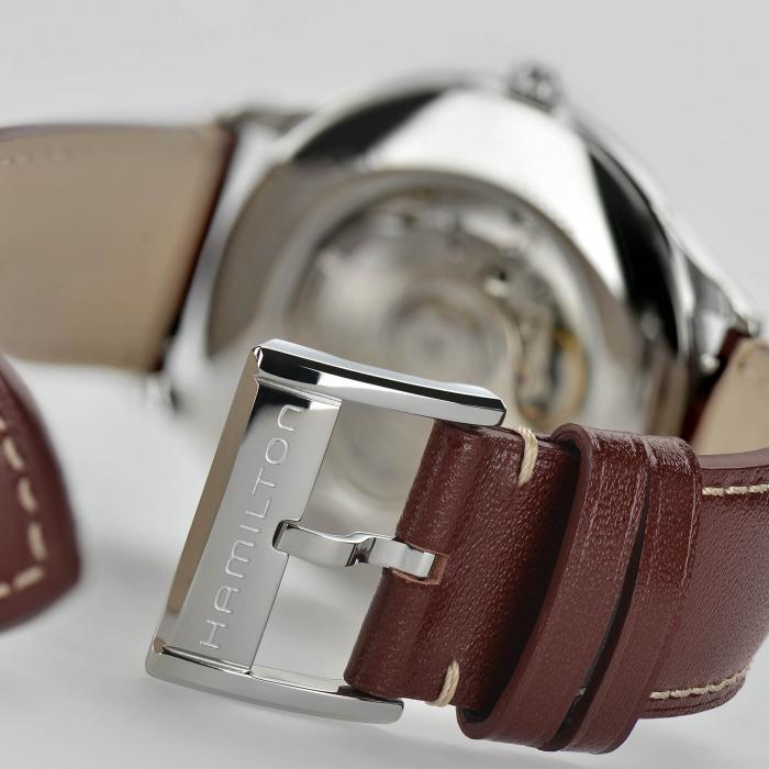 ハミルトン HAMILTON 腕時計 メンズ H38525881 ジャズマスター シンライン オート 40mm JAZZMASTER THINLINE AUTO 40mm 自動巻き（ETA 2892-A2/手巻き付） グレーシルバーxレッドブラウン アナログ表示