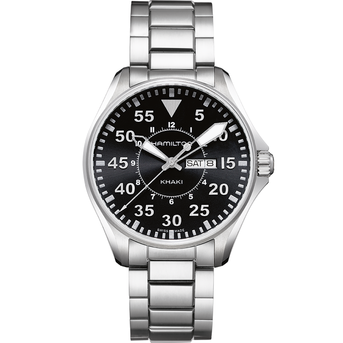 Khaki Aviation Pilot Day Date Quartz Watch - H64611135 | Hamilton Watch
