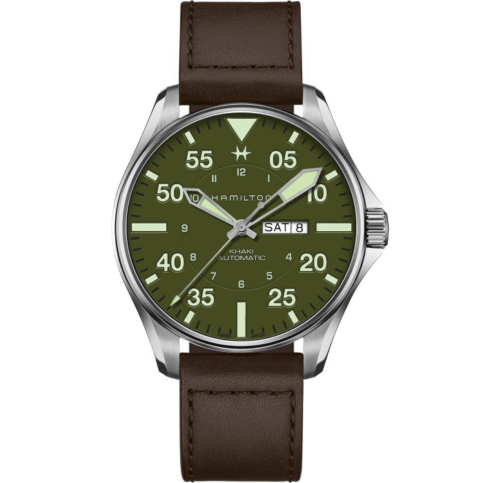 gelei besteden sticker Khaki Pilot Schott NYC Automatic Watch - H64735561 | Hamilton Watch