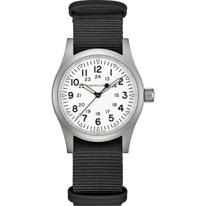 hamilton field watch white dial