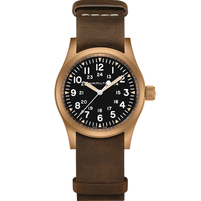 Khaki Field Mechanical Bronze - Black dial - Brown Nato strap