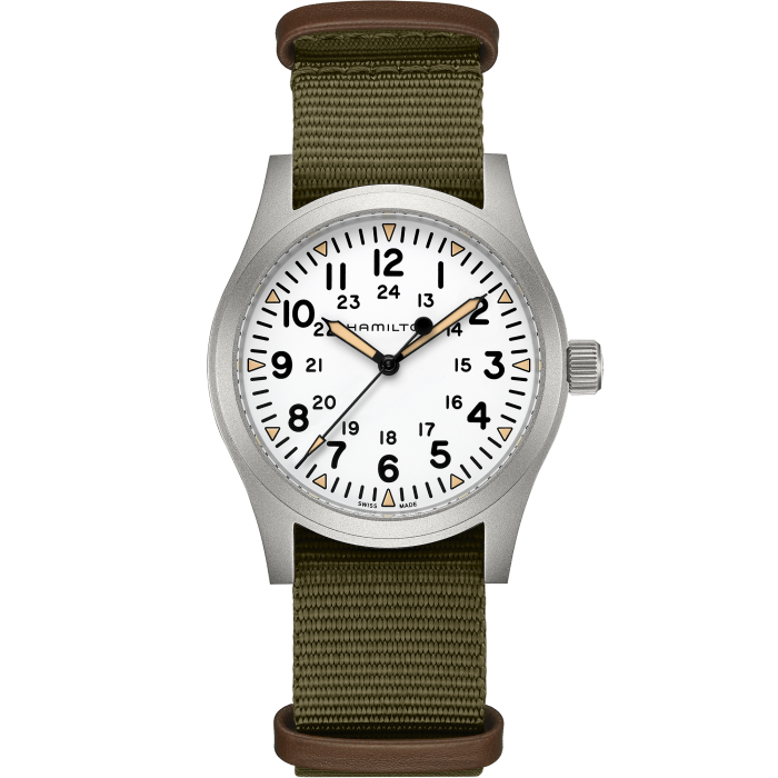 Khaki Field Mechanical - White dial - Green Nato strap | Hamilton