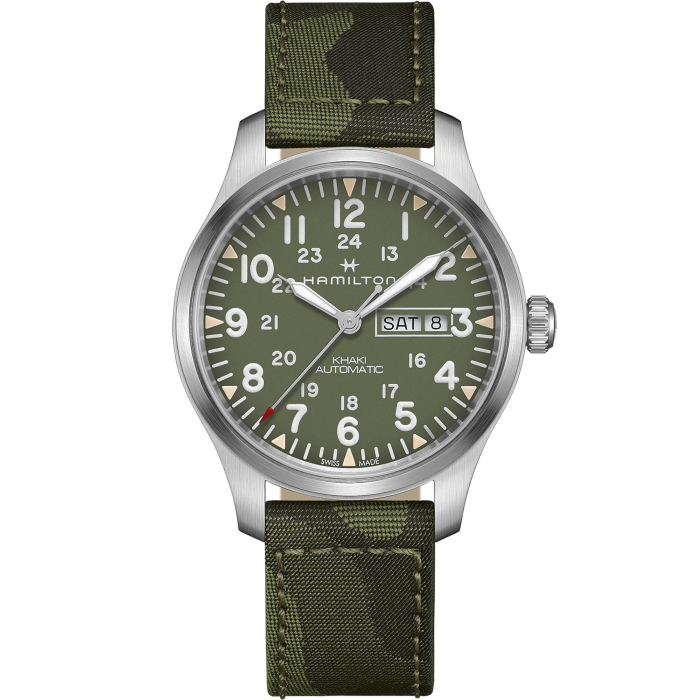 Khaki Field Automatic Watch Day Date - Green Dial - H70535061