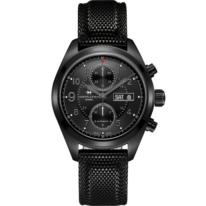 all black chronograph watch