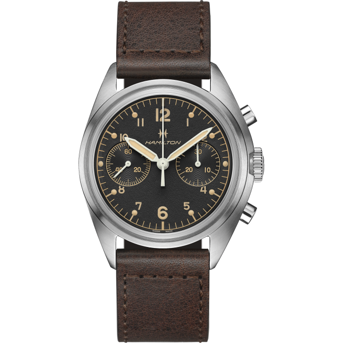 Khaki Aviation Pioneer Mechanical Chronograph - Black dial