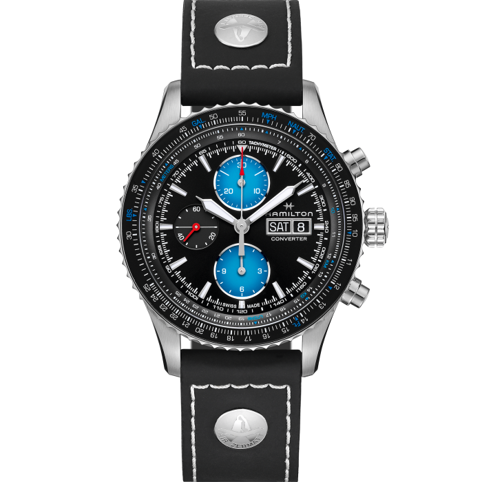 Khaki Aviation Converter Air Zermatt Black dial Black leather