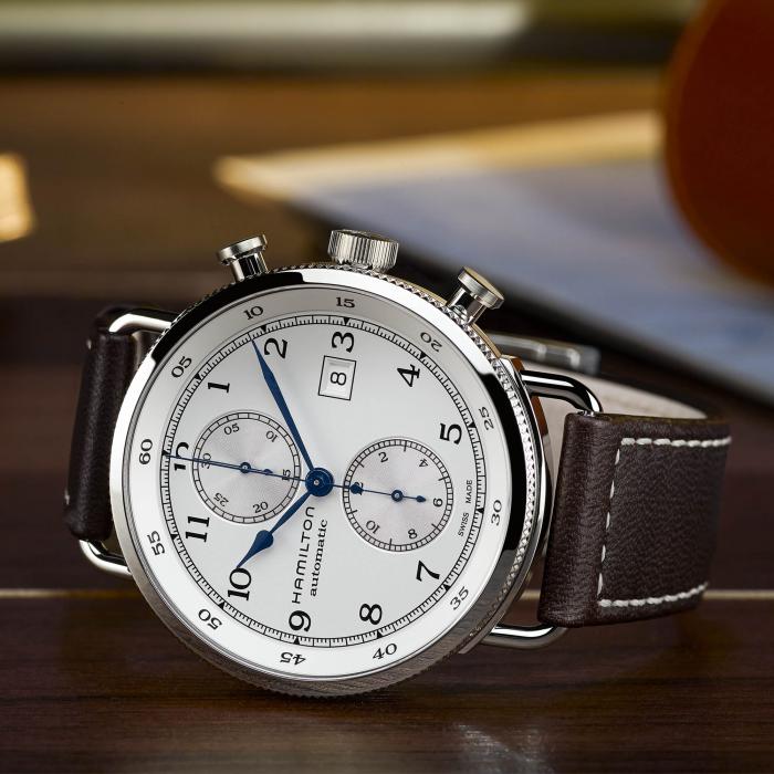 Khaki Navy Chronometer Watch Pioneer Auto Chrono - Silver Dial ...