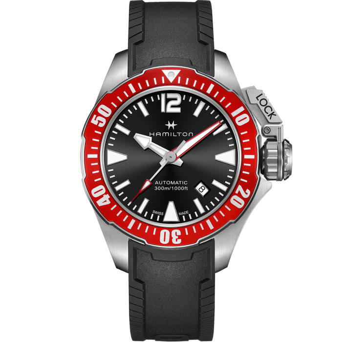 Khaki Navy Automatic Watch Frogman - Black Dial - H77725335