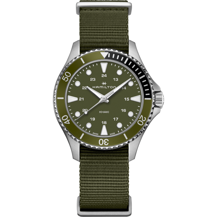 Hamilton khaki green watch with nato strap