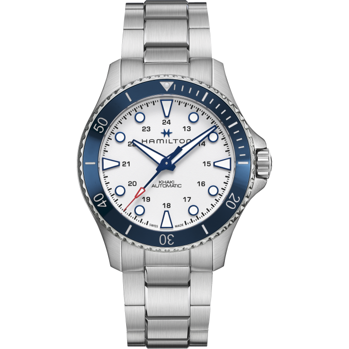 Khaki Navy Scuba Auto - Blue dial - stainless steel bracelet, Hamilton  Watch - H82505140