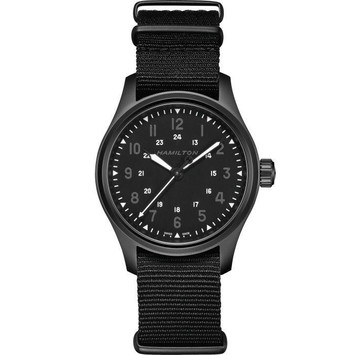 Khaki Field Auto - Black dial - Black Nato strap | Hamilton Watch 