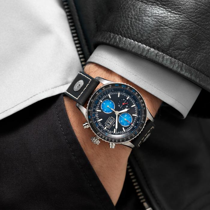 Khaki Aviation Converter Air Zermatt Black dial Black leather