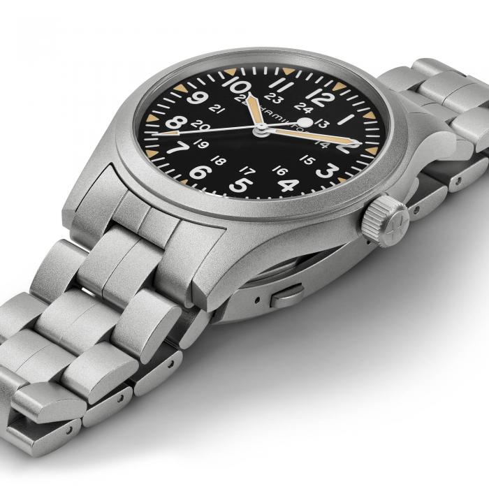 【新品】ハミルトン HAMILTON 腕時計 メンズ H69529133 カーキ フィールド 42mm Khaki Field 42mm 手巻き（H-50） ブラックxシルバー アナログ表示