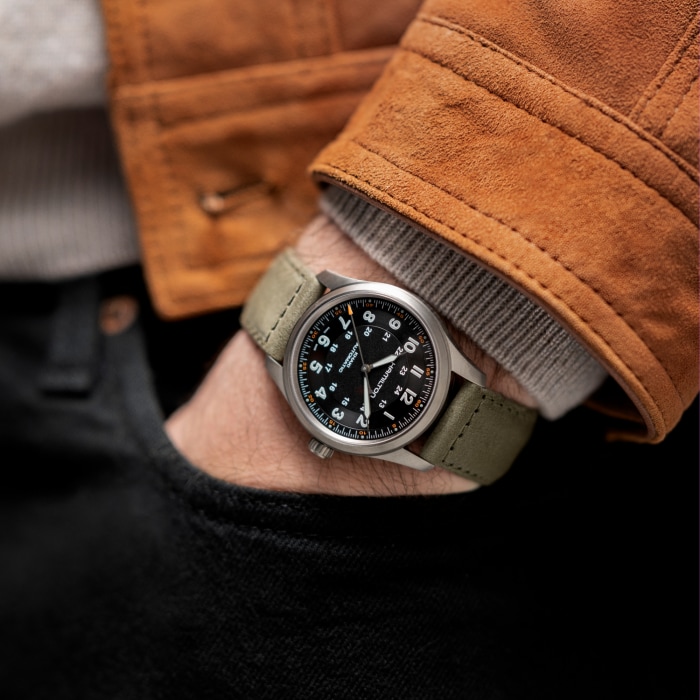 Khaki Field Titanium - Black dial - Green strap - H70205830