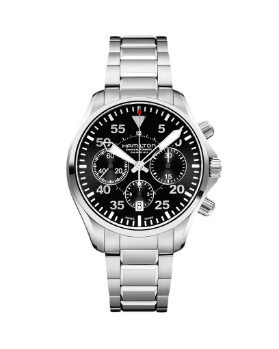 Khaki Aviation Khaki Pilot Auto Chrono Dial color Black H64666735 Hamilton Watch