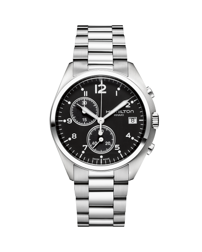 Khaki Aviation Pilot Pioneer Chrono Quartz - Dial color:Black  