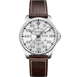 Khaki Aviation Pilot Day Date Quartz - Dial color:Silver