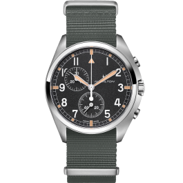 時計 HAMILTON Khaki Aviation Auto Chrono Khaki Aviation Pilot Pioneer Chrono Quartz - Dial color:Black