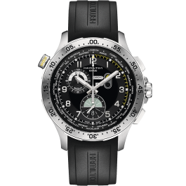 Khaki Aviation Worldtimer Chrono Quartz - Dial color:Black