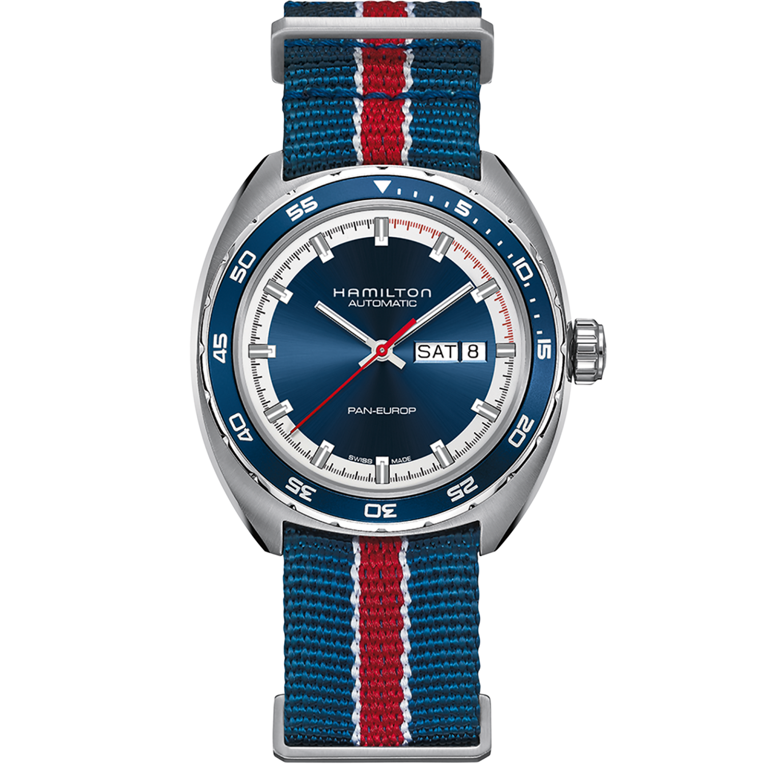 Hamilton American Classic Pan Europ Day Date Auto 42mm Blue Dial