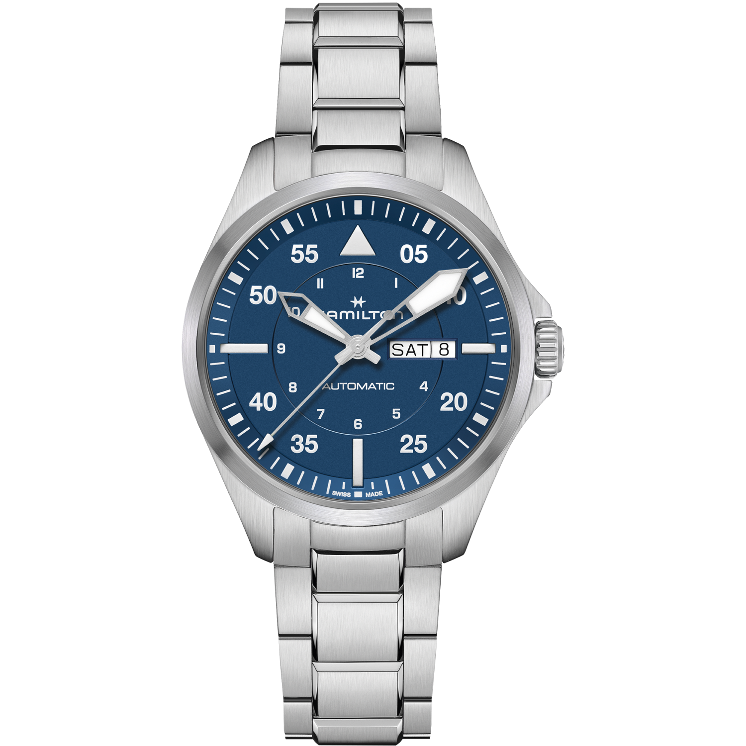 Hamilton Khaki Aviation Pilot Day Date Auto 42mm Blue Dial