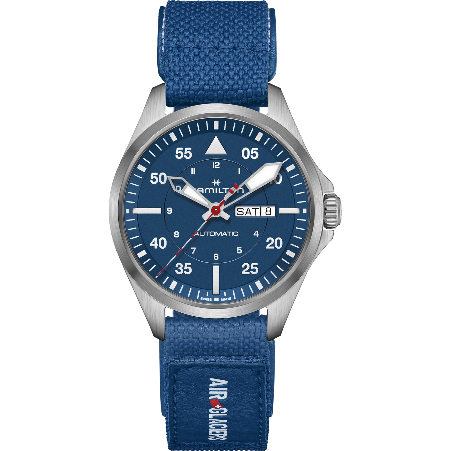 Hamilton Khaki Aviation Pilot Day Date Auto - Air-Glaciers Edition 42mm Blue Dial
