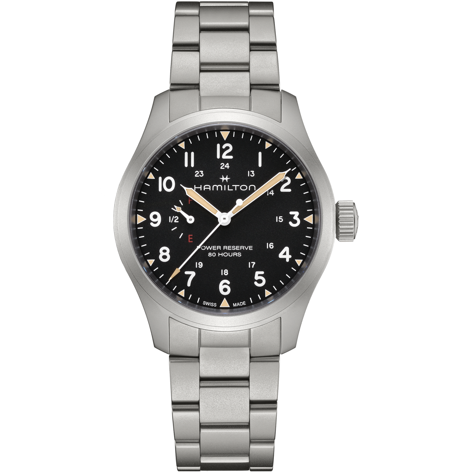 Hamilton Khaki Field Mechanical Power Reserve 40 mm 40mm Black Dial
