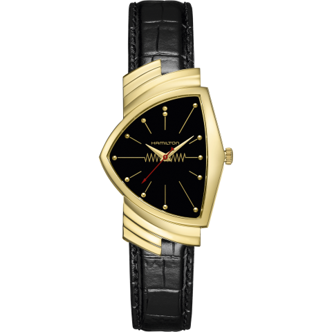 Hamilton Ventura Quartz Gold Limited Edition In Schwarz