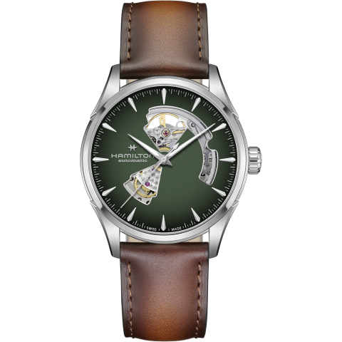 Hamilton Jazzmaster Open Heart Auto 42mm In Green