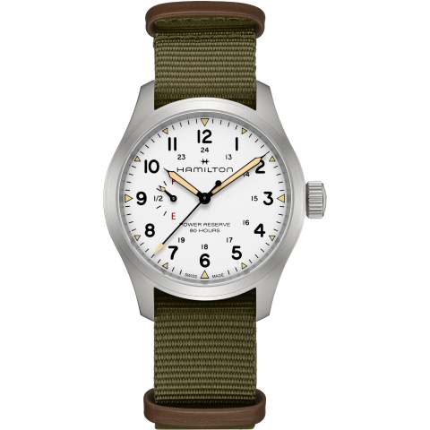 Hamilton Khaki Field Mechanical Power Reserve In White