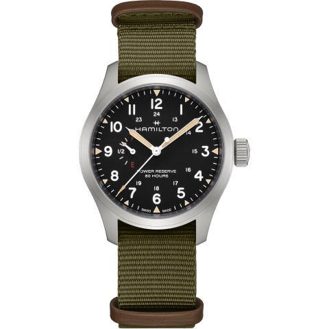 Hamilton Khaki Field Mechanical Power Reserve In Black