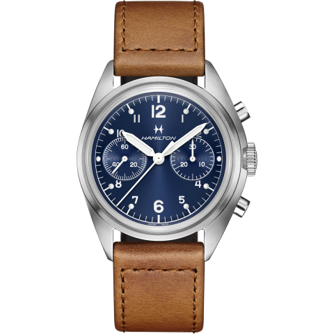 Hamilton Khaki Aviation Pilot Pioneer Mechanical Chrono In Blue