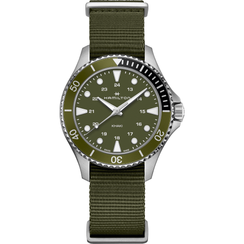 Hamilton Khaki Navy Scuba Quartz In Green