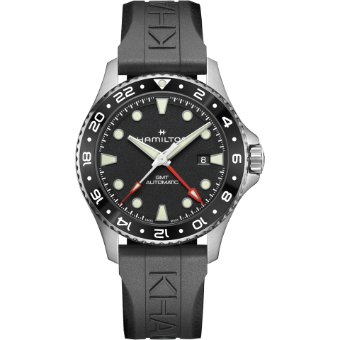 Hamilton Khaki Navy Scuba Auto Gmt 43 Mm In Black