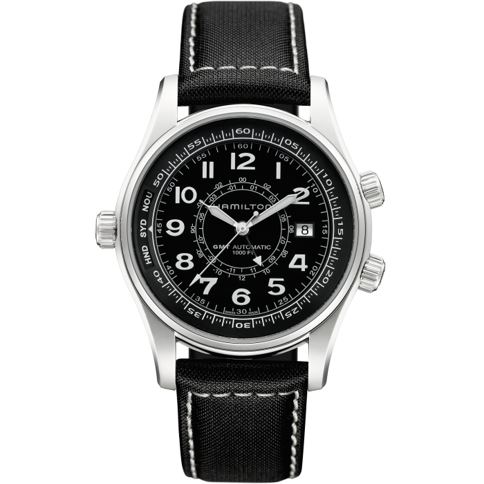 Khaki Navy Khaki UTC Auto Dial color Black H77505433 Hamilton Watch
