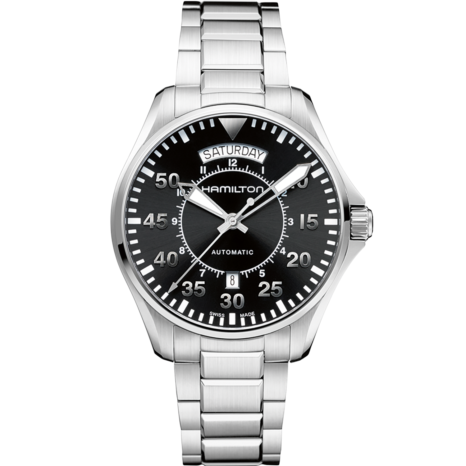 Hamilton Khaki Aviation Pilot Day Date Auto 42mm Black Dial