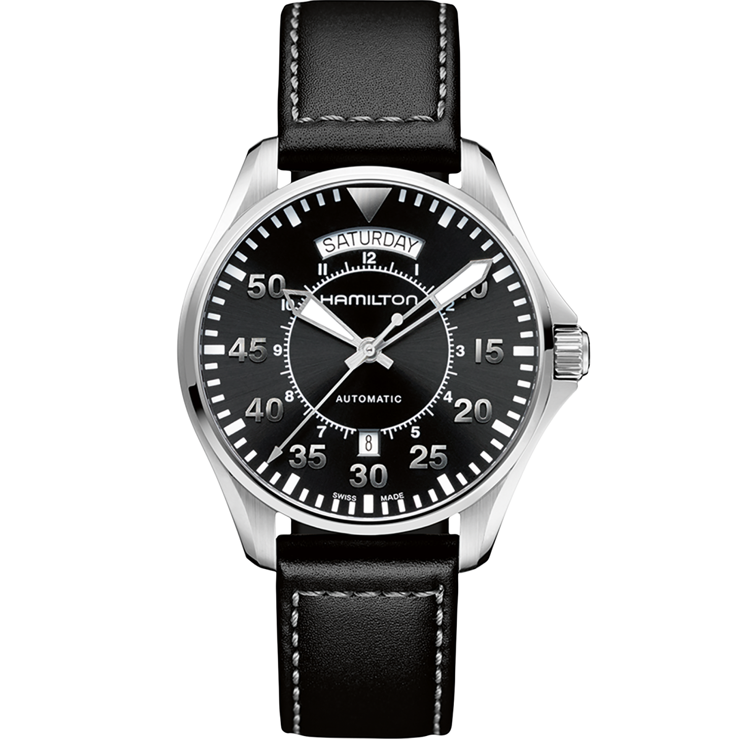 Hamilton Khaki Aviation Pilot Day Date Auto 42mm Black Dial