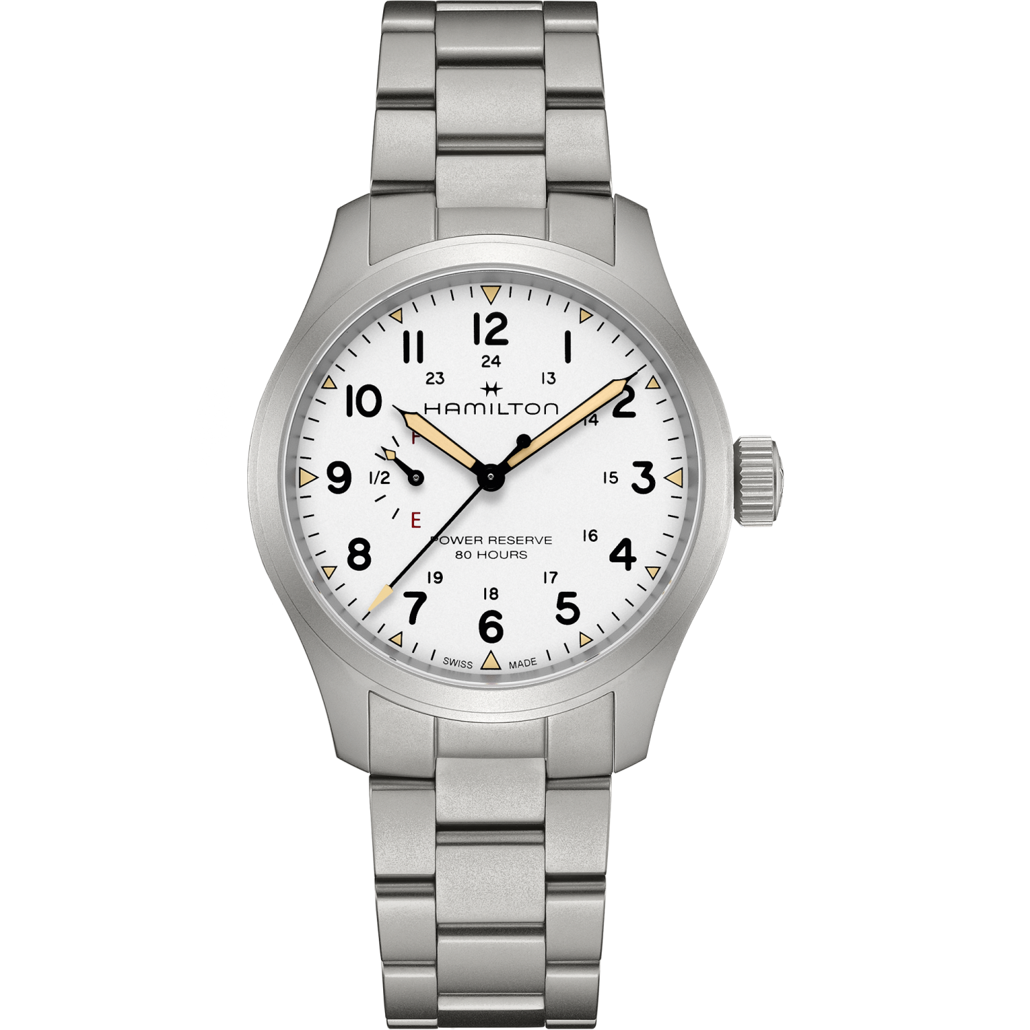 Hamilton Khaki Field Mechanical Power Reserve 40mm White Dial