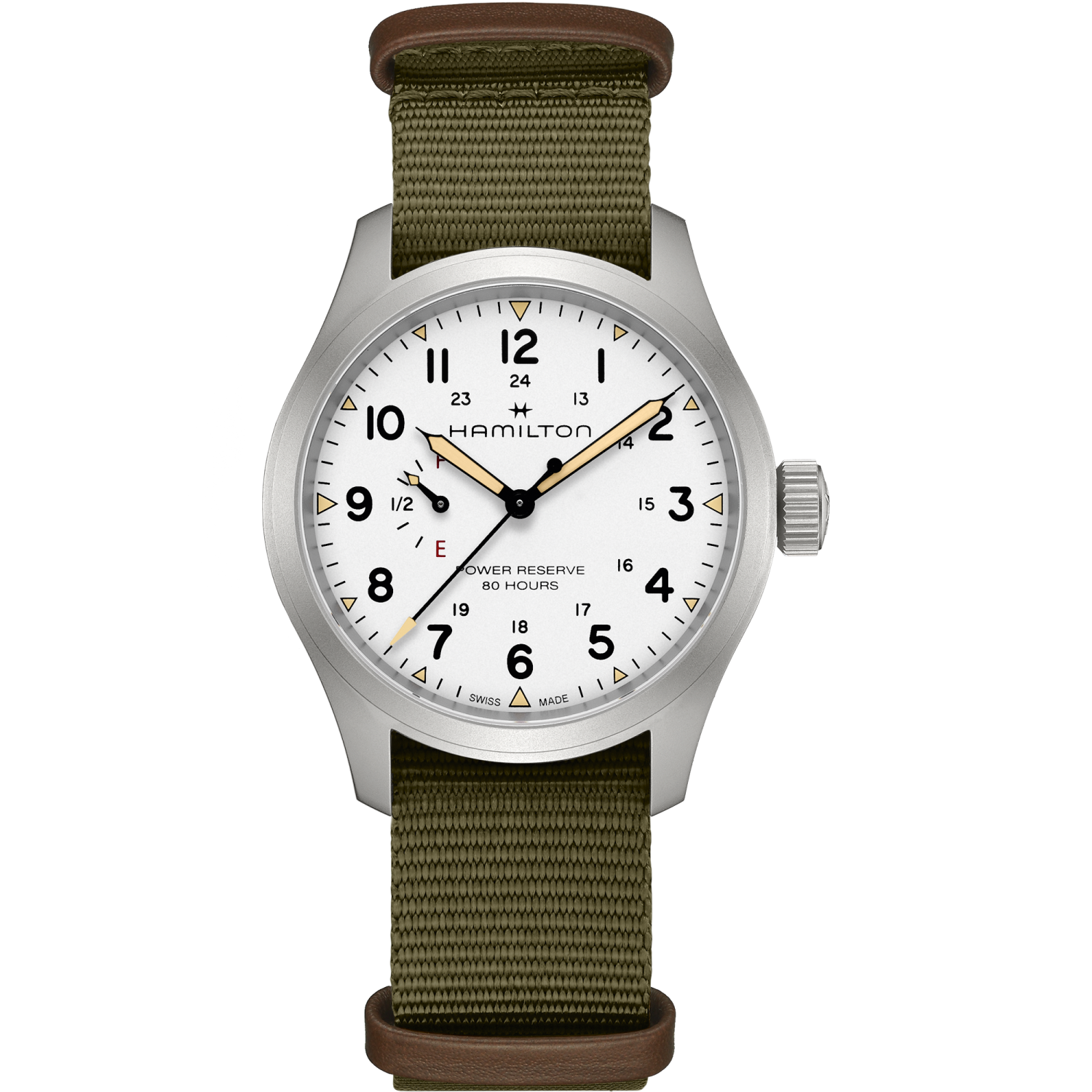 Hamilton Khaki Field Mechanical Power Reserve 40mm White Dial
