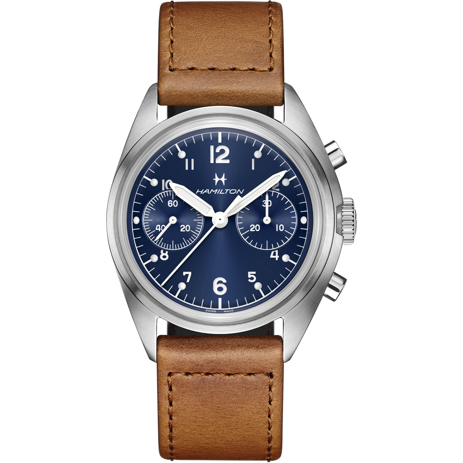 Hamilton Khaki Aviation Pilot Pioneer Mechanical Chrono 40mm Blue Dial