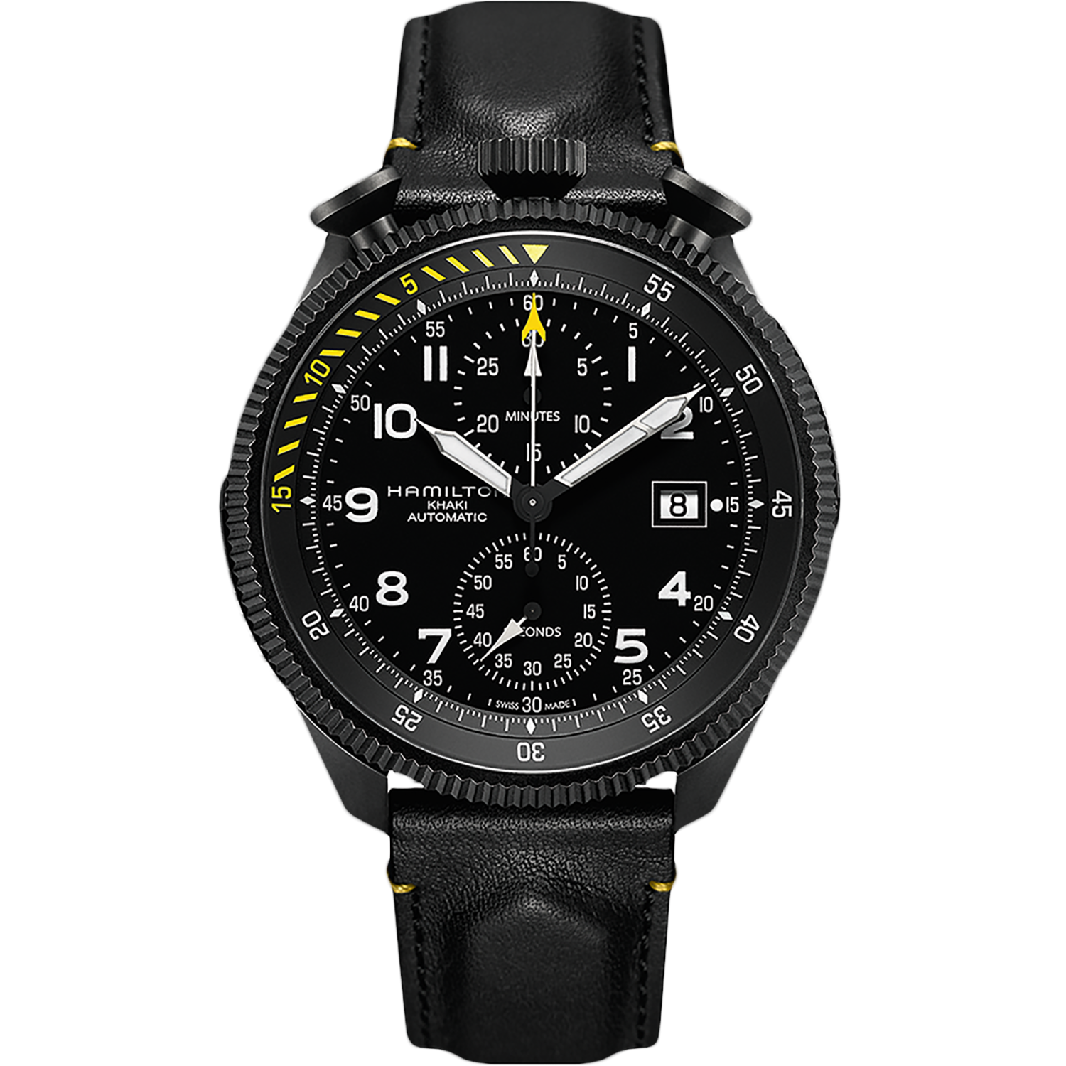 Hamilton Khaki Aviation Takeoff Auto Chrono 46mm Black Dial
