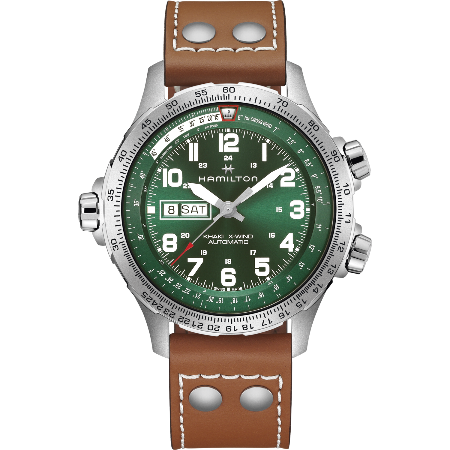 Hamilton Khaki Aviation X-Wind Day Date Auto 45mm Green Dial