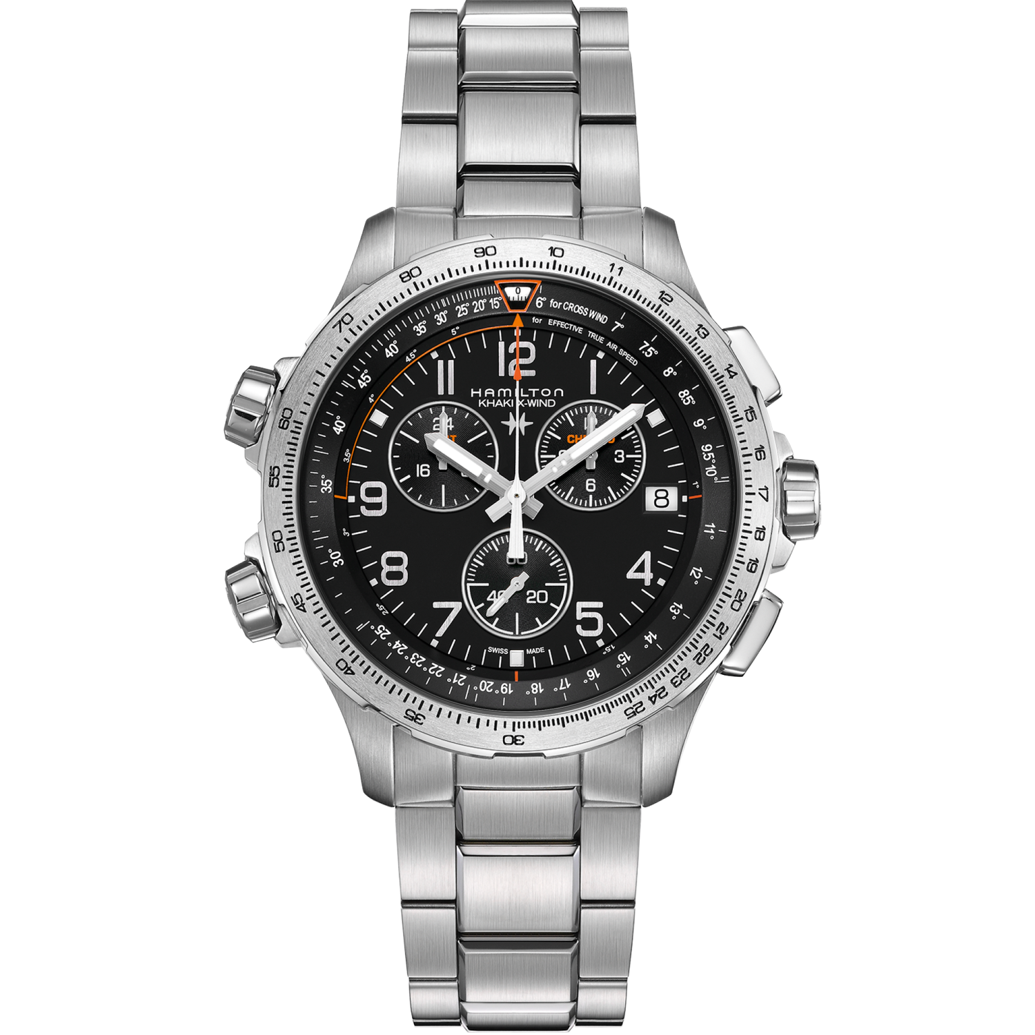 Hamilton Khaki Aviation X-Wind GMT Chrono Quartz 46mm Black Dial