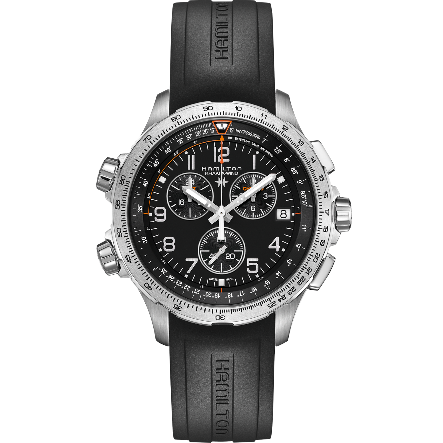 Hamilton Khaki Aviation X-Wind GMT Chrono Quartz 46mm Black Dial