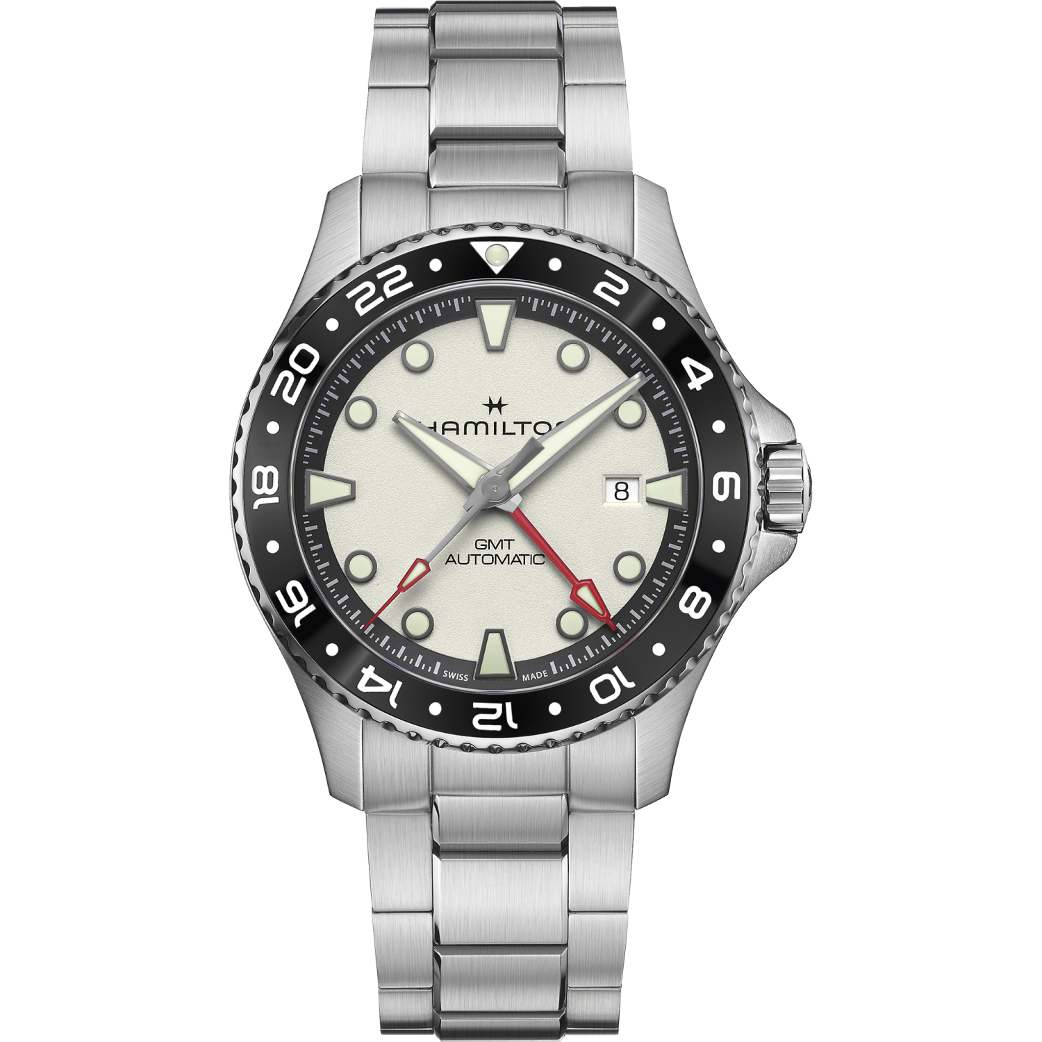 Hamilton Khaki Navy GMT Auto 43mm Silver Dial