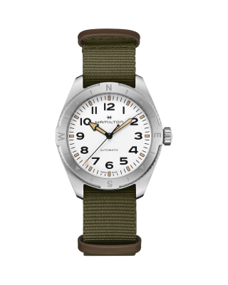 khaki field white dial